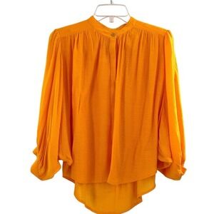 MAEVE Anthro Bryn‎ Batwing Button Down Marigold Blouse Lightweight Oversized XS
